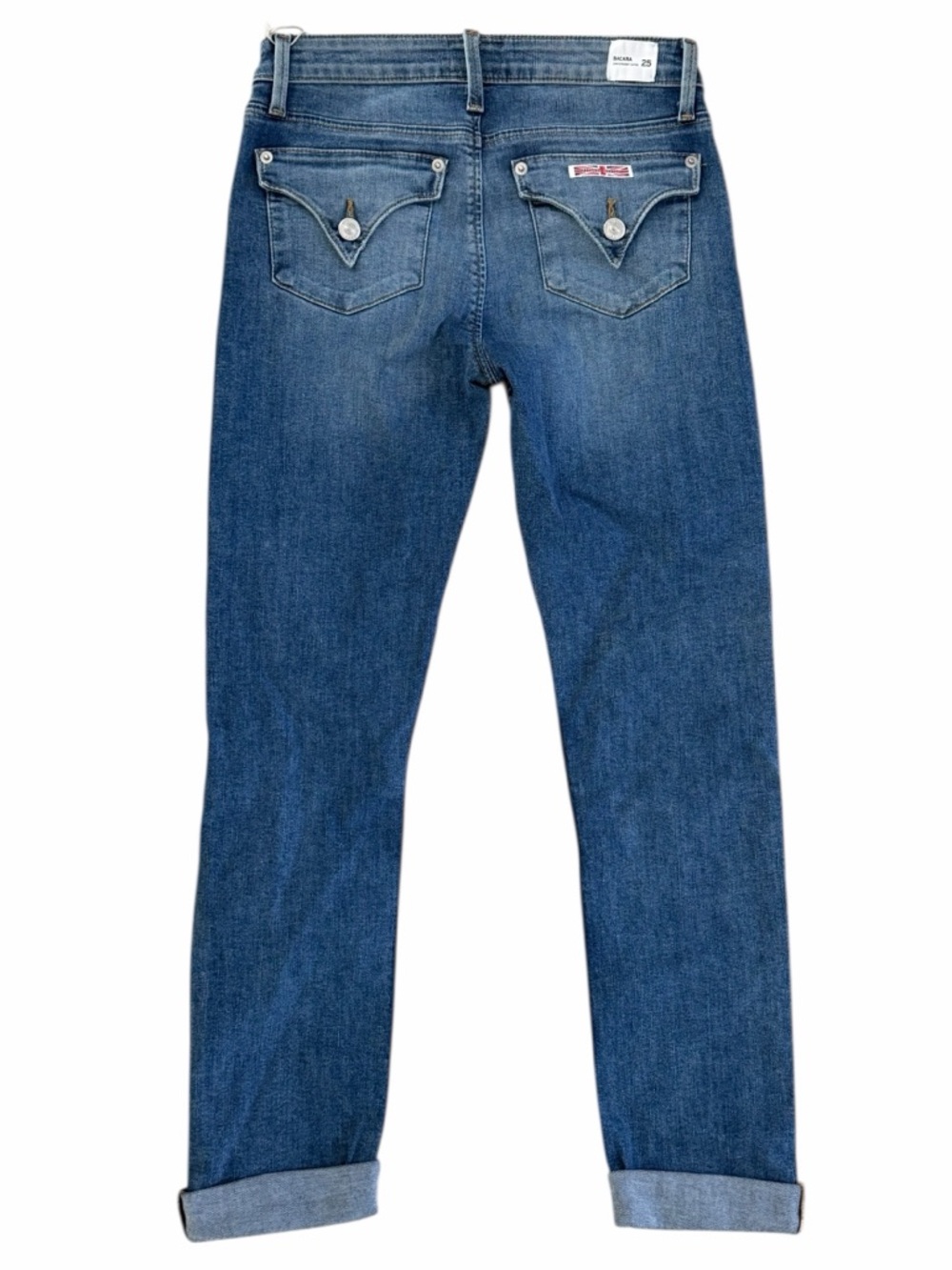 HUDSON BACARA CROP STRAIGHT CUFFED Jeans Denim WOMENS Blue Falls Slim Size 25 - Picture 2 of 8